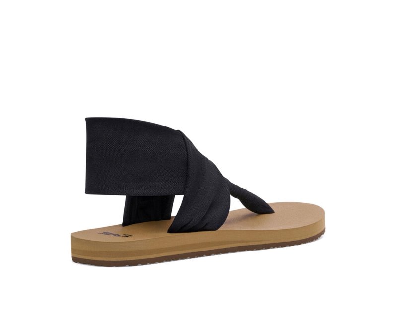 Sanuk Sling St Vegan Women's Sandals Black / Brown | Canada 87RVD